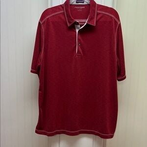 Johnston & Murphy Men's Burgundy Polo with Contrast Stitching